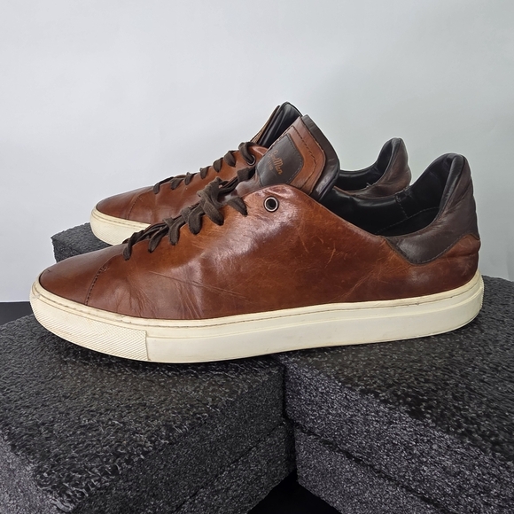 Good Man Brand Shoes Men's 12 Legend Low Top Sneaker Brown Leather Made in Italy